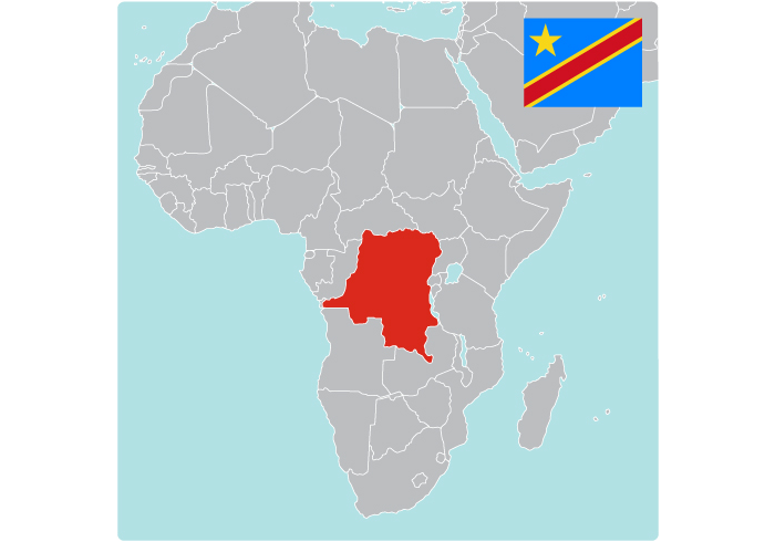 A map of the Democratic Republic of Congo