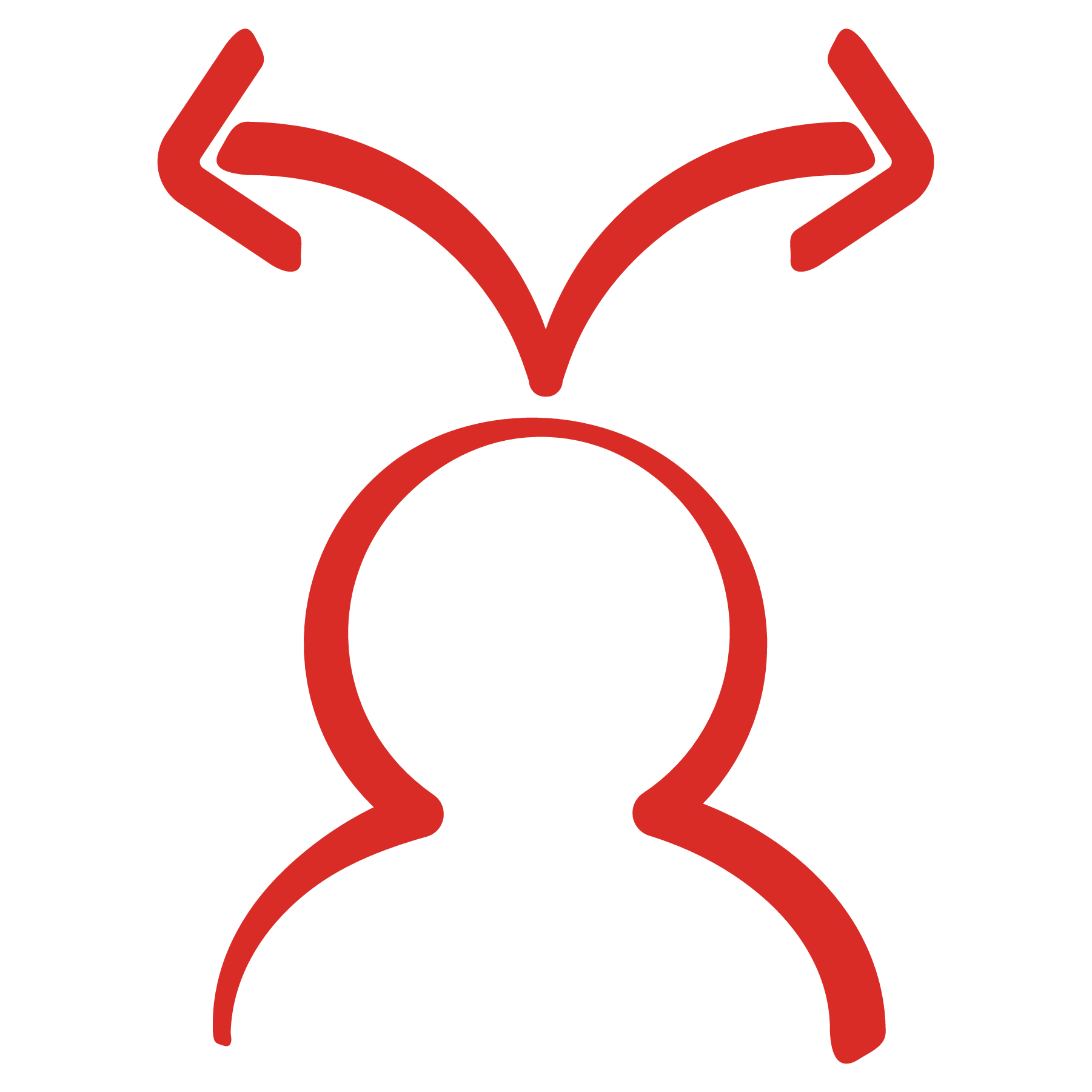 Icon of a person with two opposing arrows coming from the top of their head. Indicates our work in integrating skill sets for youths. Image credit: Save the Children, 2017. 