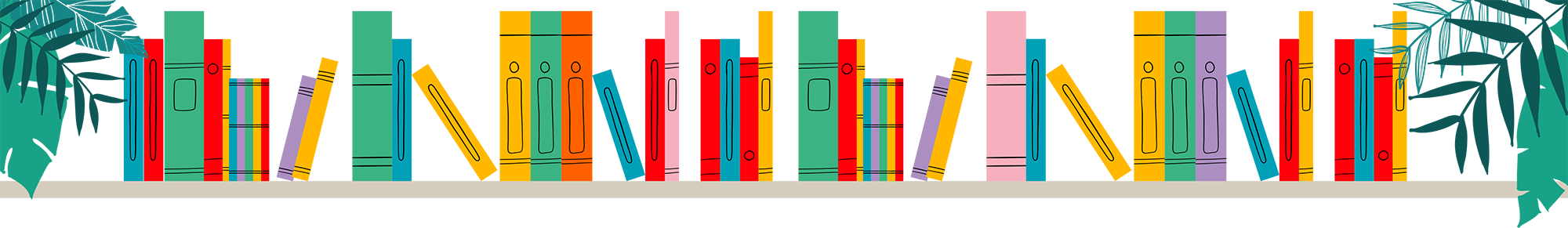 A graphic with books.