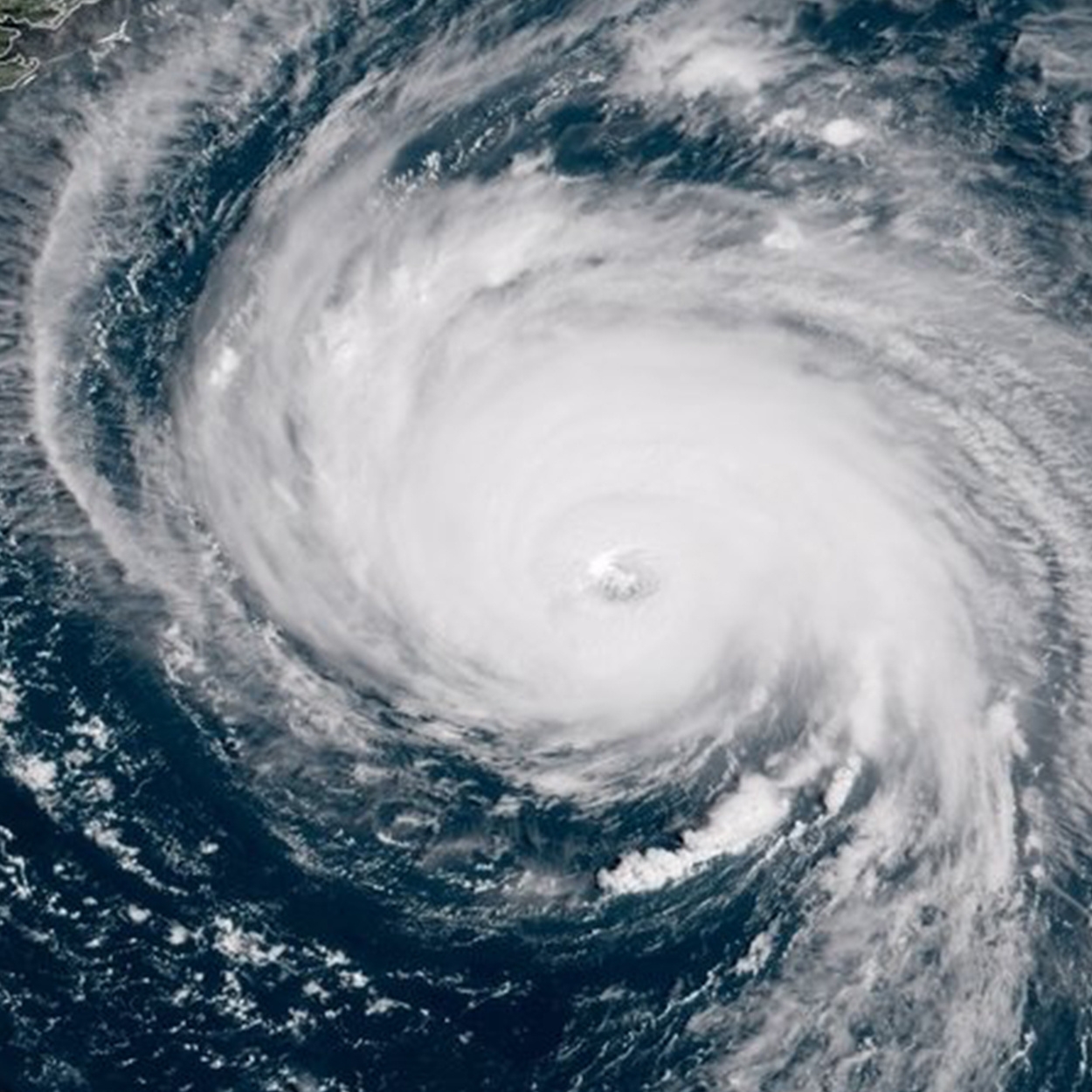 Photo of a hurrican from space.