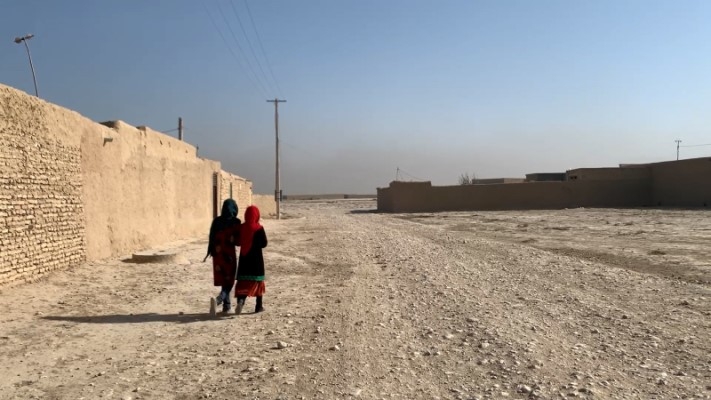 Two Afghan Girls Walking
