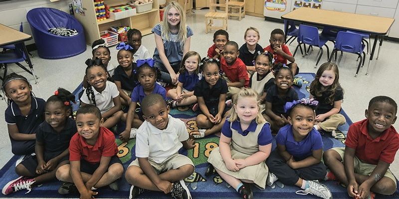 Dakota Fanning is a Save the Children ambassador and visits students at a Save the Children sponsored school. Photo Credit: Save the Children 2017.