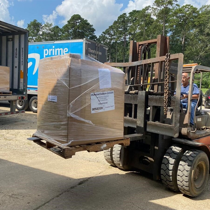 Logistics operations at Amazon