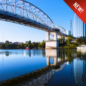 Panoramic view of the Nashville skyline reflected in the Cumberland River. Photo credit: iStock / Save the Children, March 2020. 