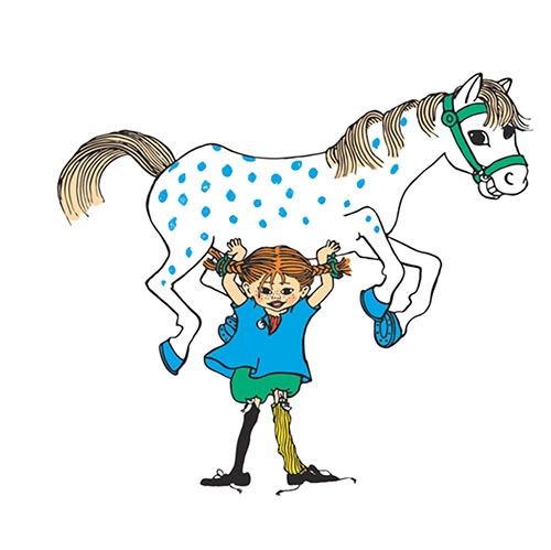 Pippi and Horse Cartoon