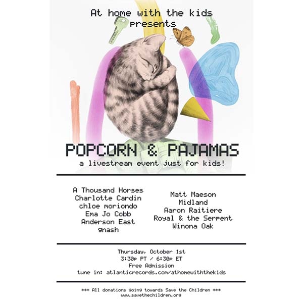Popcorn and PJs event poster