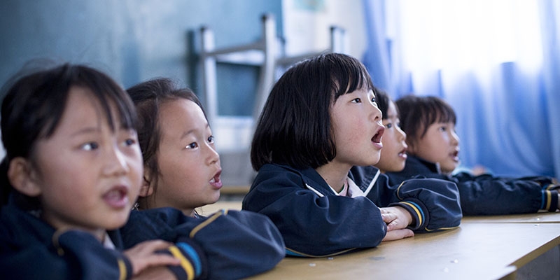 Children attending a singing class in Dali, Yunnan province.