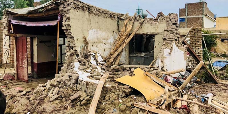 Afghanistan, homes destroyed by flash flooding