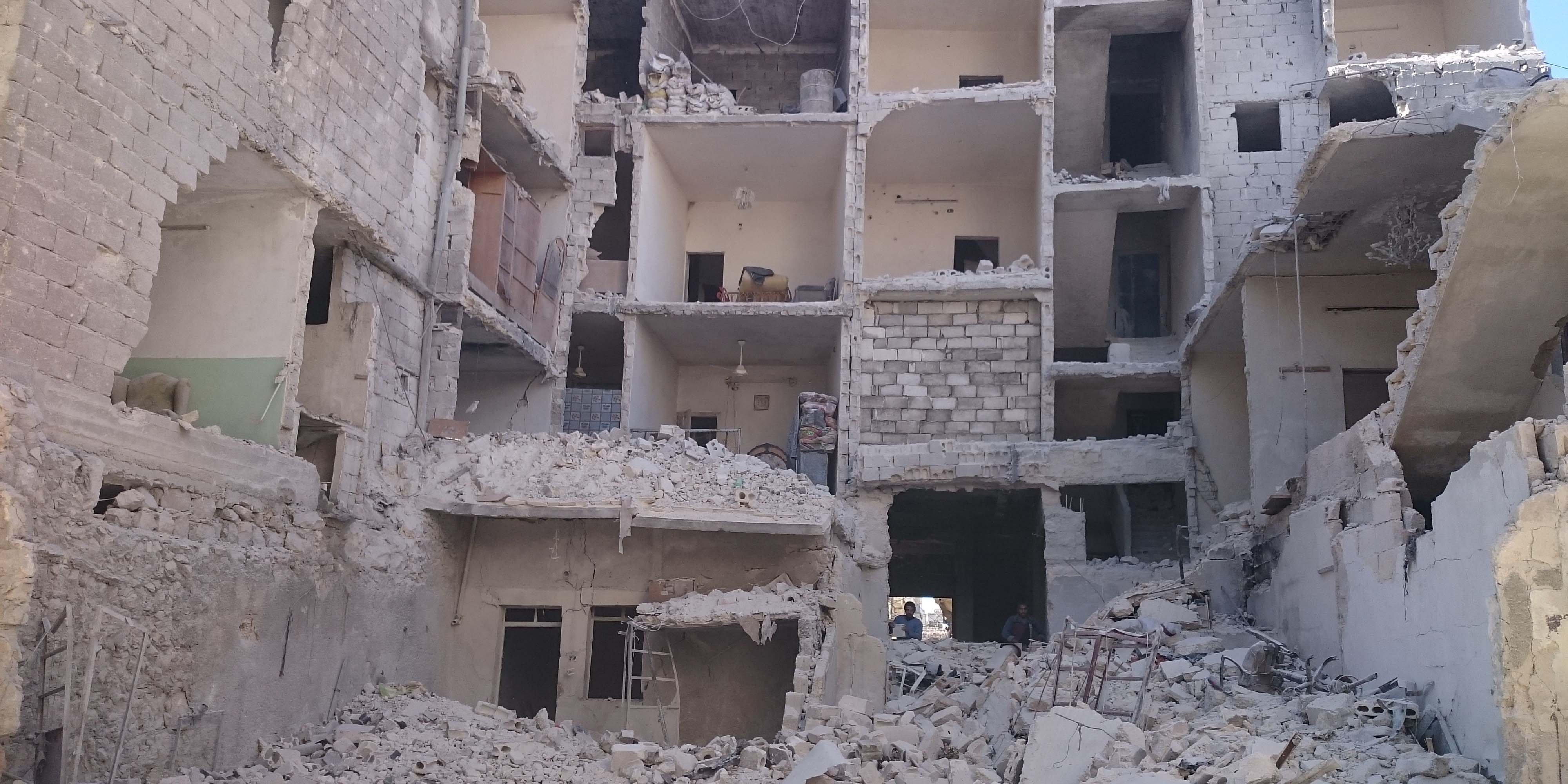 A building in Syria has been destroyed.