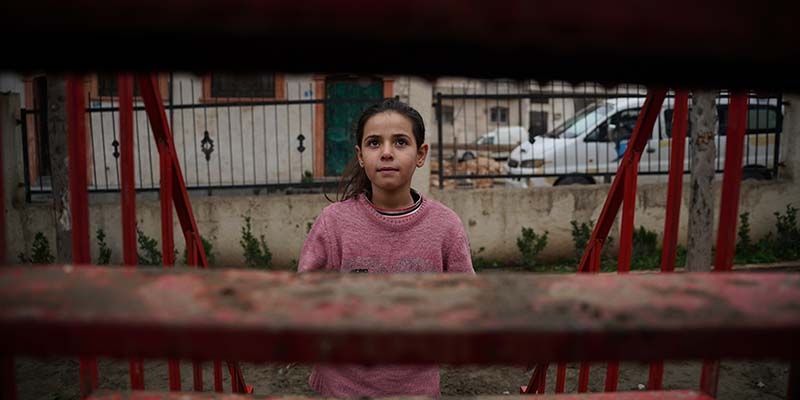 Samar*, 11, resides with her family in a city in Syria where their house was damaged by an earthquake. 
