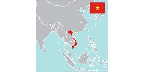 A map of Vietnam.
