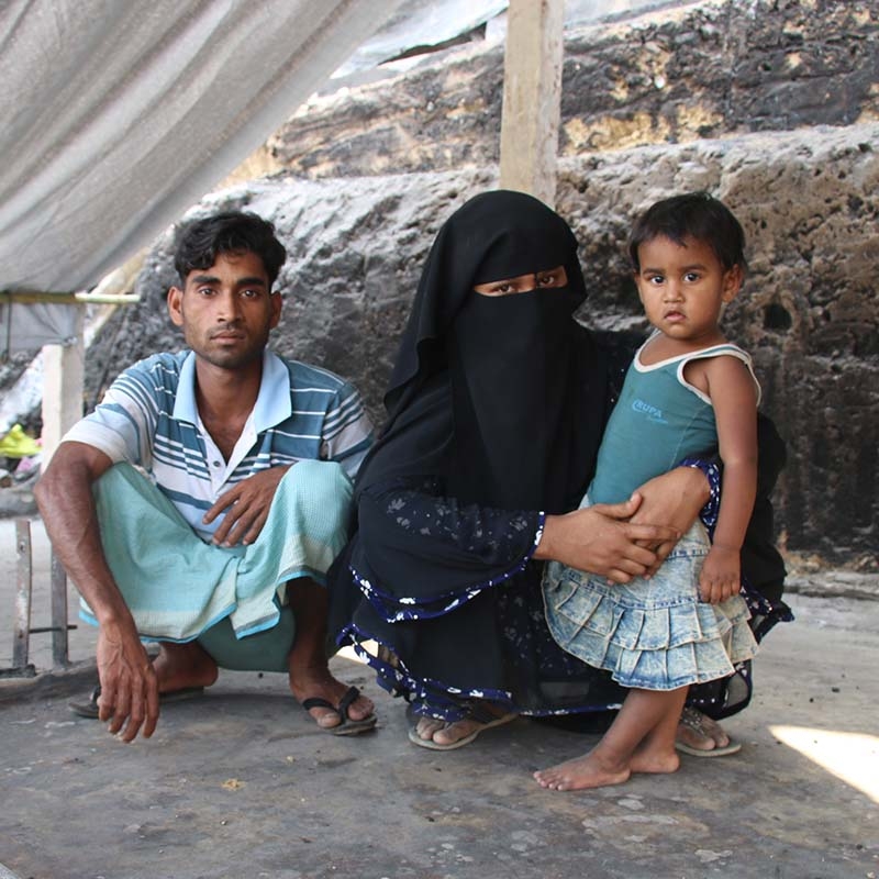 Bangladesh, a family is reunited after a fire in Cox's Bazar