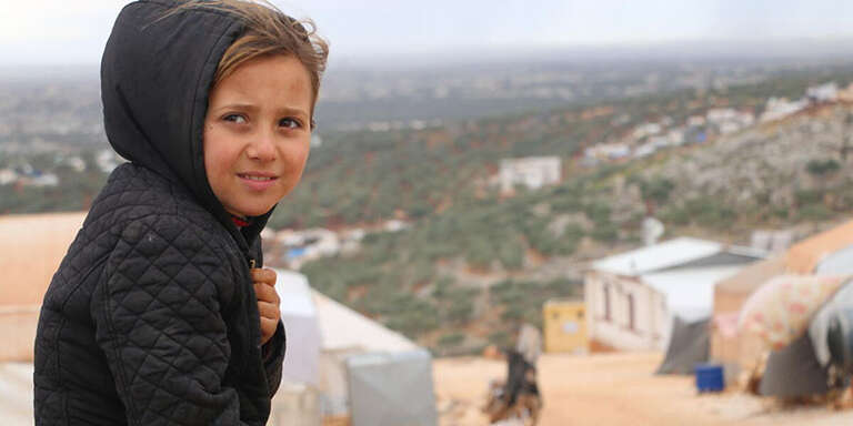 Lara*, 7, lives in a displacement camp in rural Idlib, North West Syria. *Child name changed for protection