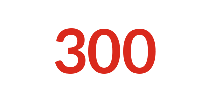 A graphic showing 300, as in the number of impoverished communities where Save the Children works.