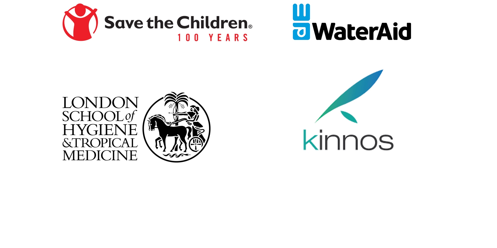 The logos of four organizations, including Save the Children, WaterAid, London School of Hygiene & Tropical Medicine and Kinnos, behind a new innovation named BASICS (Bold Action to Stop Infections in Clinical Settings). 