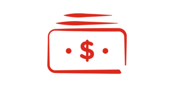 An animated icon of a dollar bill