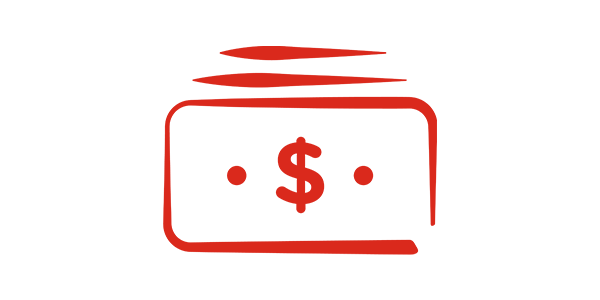An animated icon of a dollar bill