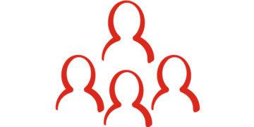 An animated icon of a group of people
