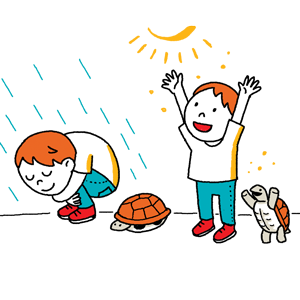 Child and turtle activity graphic