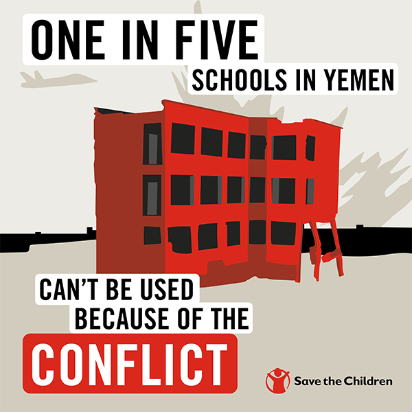 Yemen schools in conflict graphic