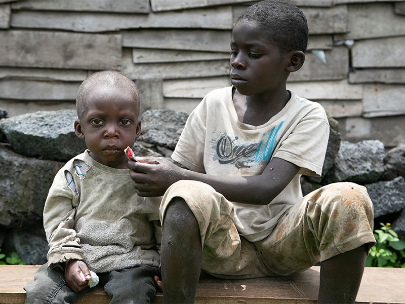 Brothers Joel and Junior live in the Democratic Republic of the Congo with their family in an internal displacement camp.