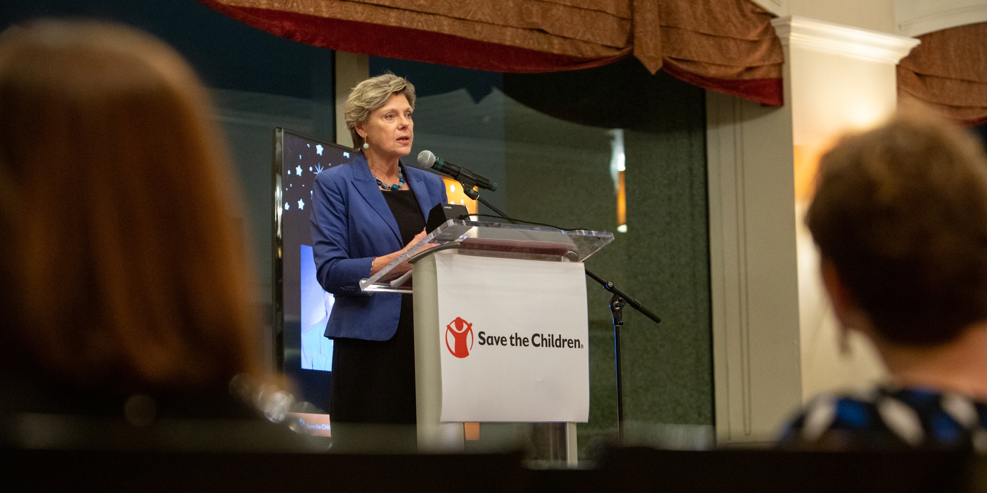 Renowned author, journalist and commentator Cokie Roberts of ABC News and NPR speaks at Save the Children’s Boston Leadership Council Benefit at the Downtown Harvard Club in Boston on November 2, 2018. (Photo by Casey Atkins for Save the Children)