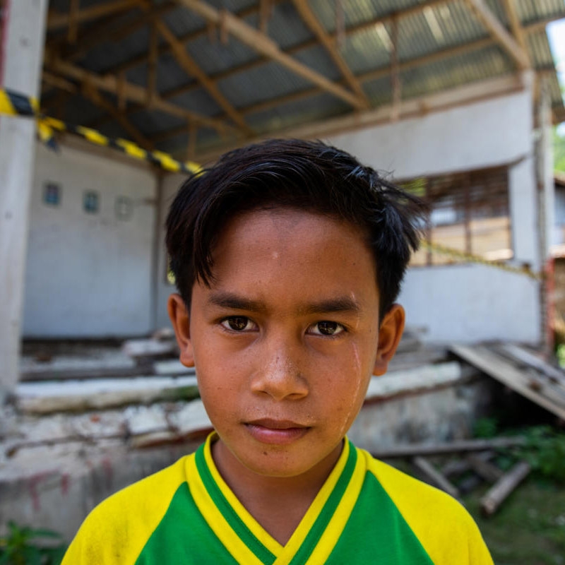 Image of Dika who lives in an Indonesian community that was impacted by the earthquake.