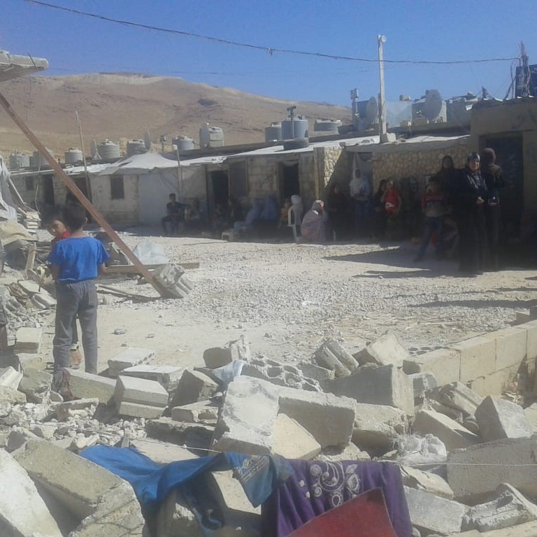 Military units moved into three informal camps in Arsal, Lebanon at dawn on July 1, 2019, and started demolishing refugees homes. Photos received by Save the Children.