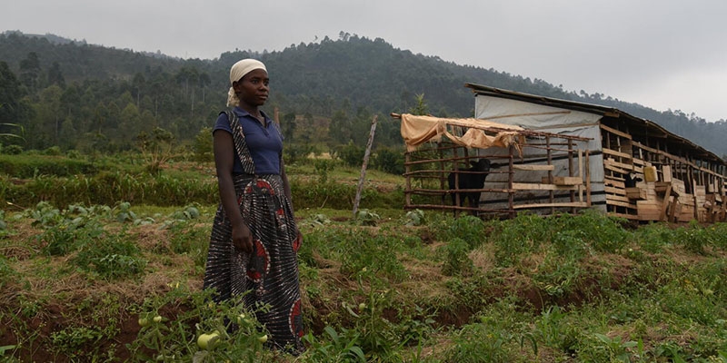 Annabelle, 17, and her family live in a small house in a mountainous region of Burundi. They lost their former home in a landslide which struck their community in 2019. Credit: Daphnee Cook / Save the Children.