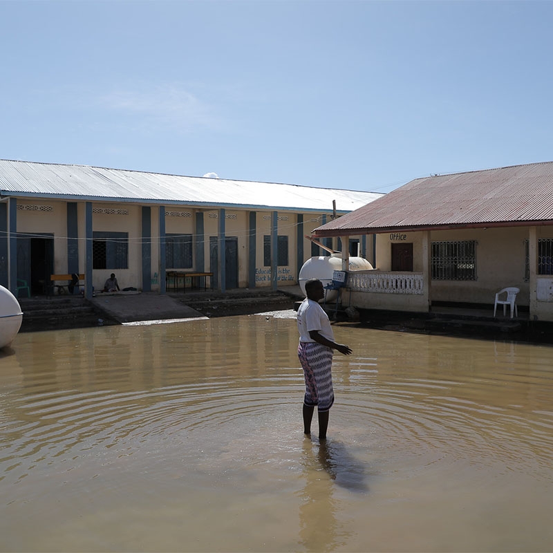 A flooded school in Somalia in May 2023