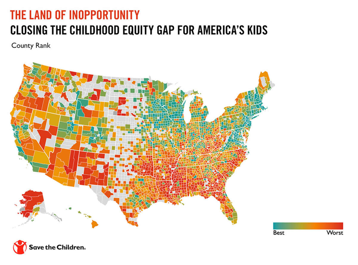 US Childhood Heat Map Graphic