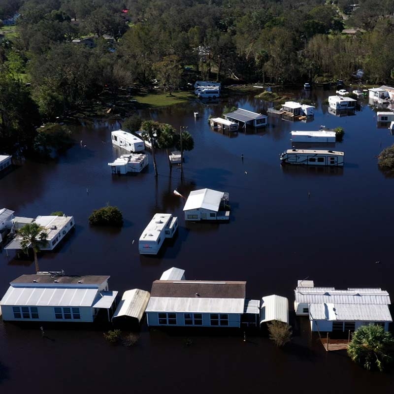 In Florida, roadways were flooded as a result of the deadly Category 4 hurricane Ian. 