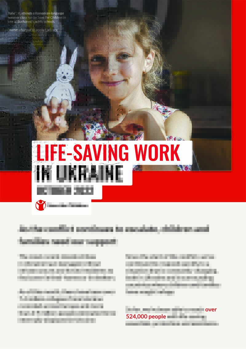 The cover of Our Life-Saving Work in Ukraine report.