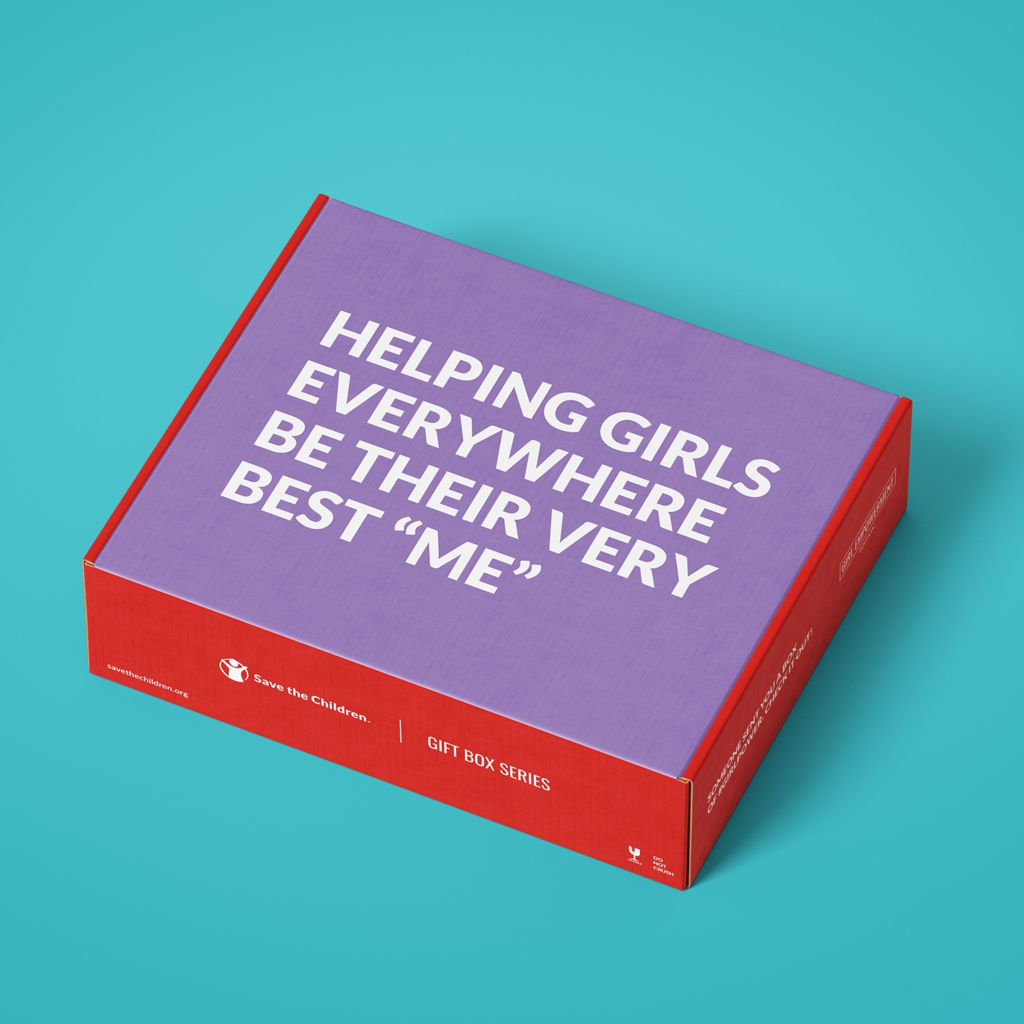 Gift Box that says: Helping Girls Everywhere be there very best Me.